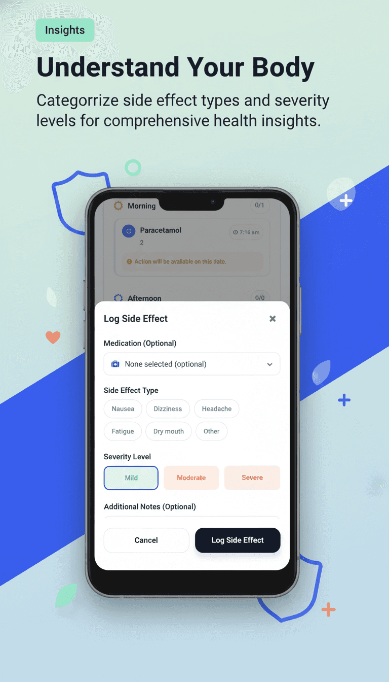 AI-generated Play Store screenshot for a wellness tracking app