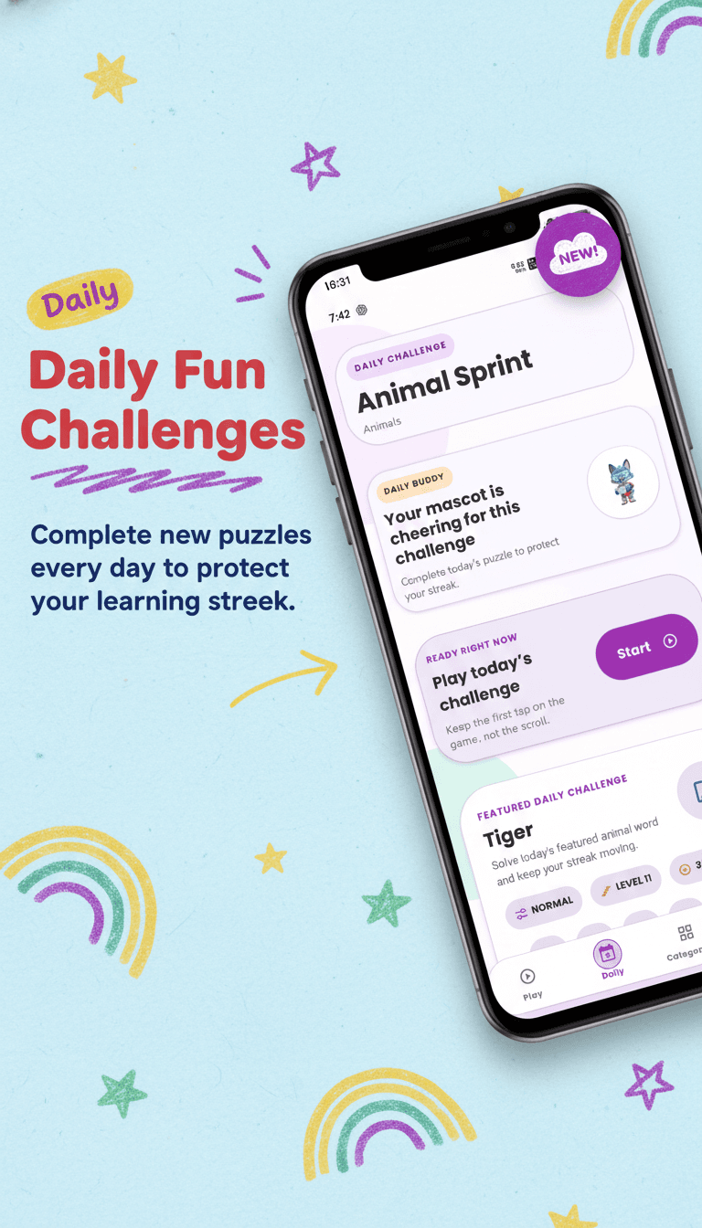 AI-generated App Store screenshot for a daily challenge game app