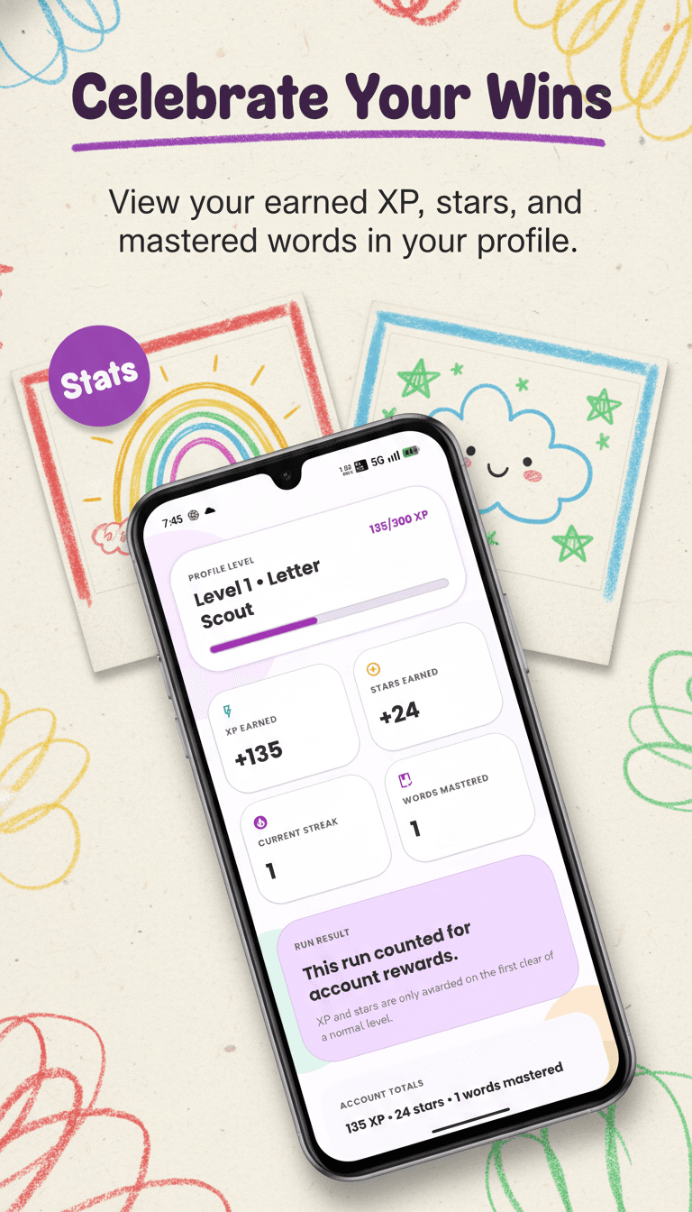 AI-generated App Store screenshot celebrating user achievements