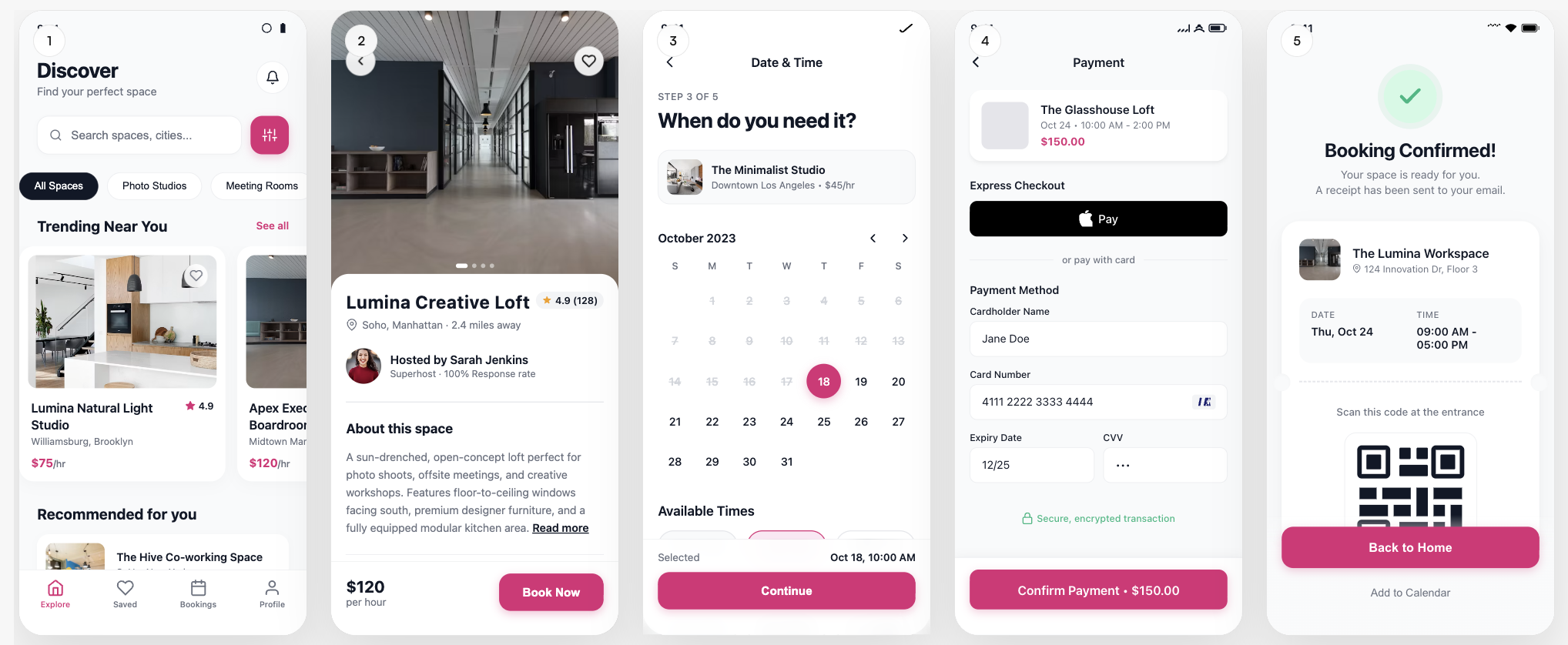 Lumina Spaces generated screens